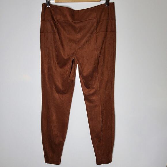 Sundance Catalog Pants Leggings  Faux Suede Ankle Zip Brown Size 10 - Picture 9 of 12